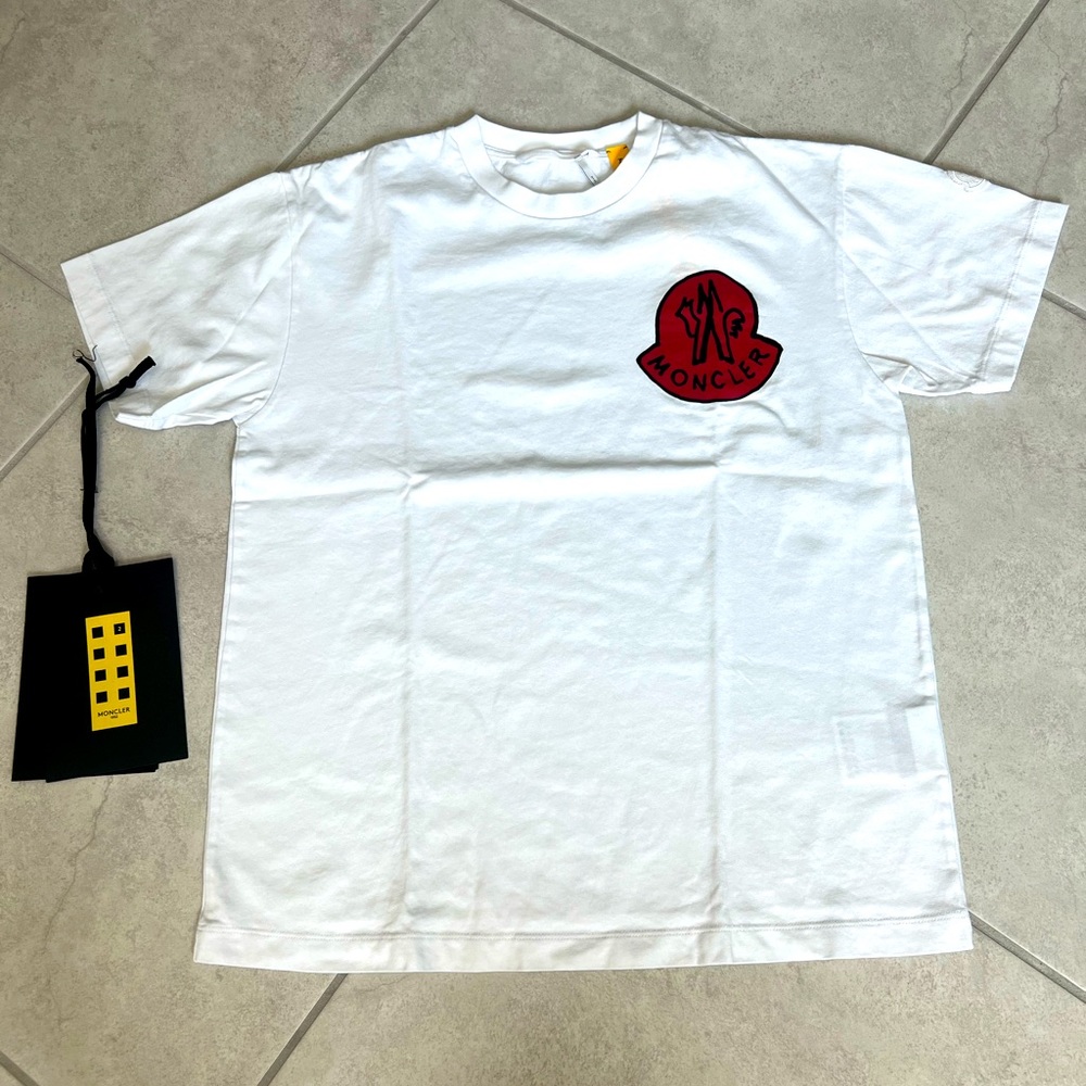 Moncler white maglia t shirt size small